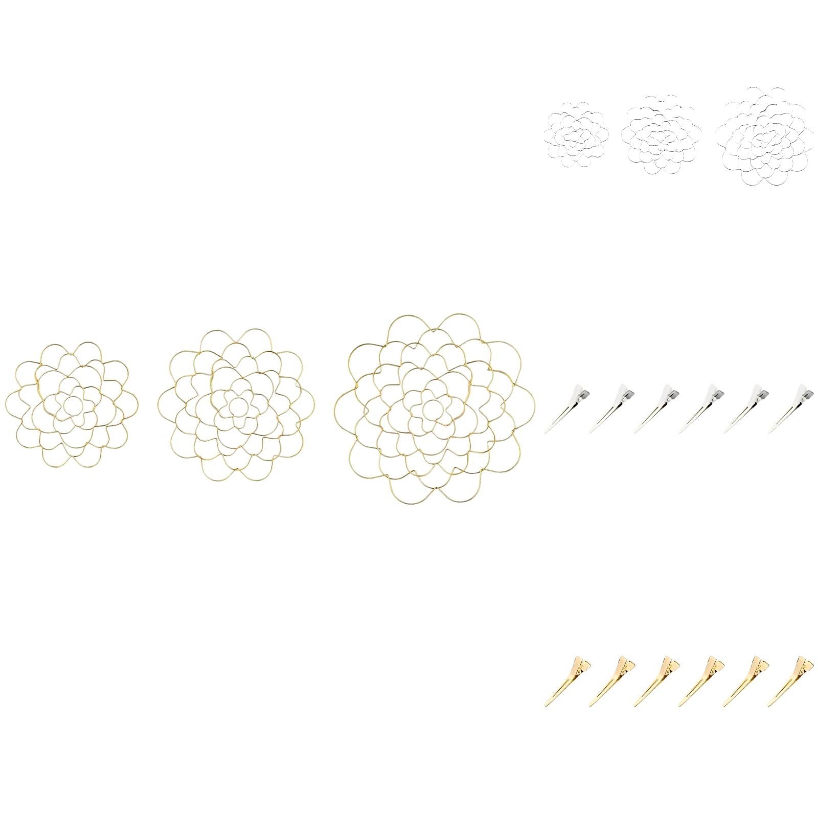 Grille d'arrangement floral en métal doré inoxydable, accessoires de table haut de gamme