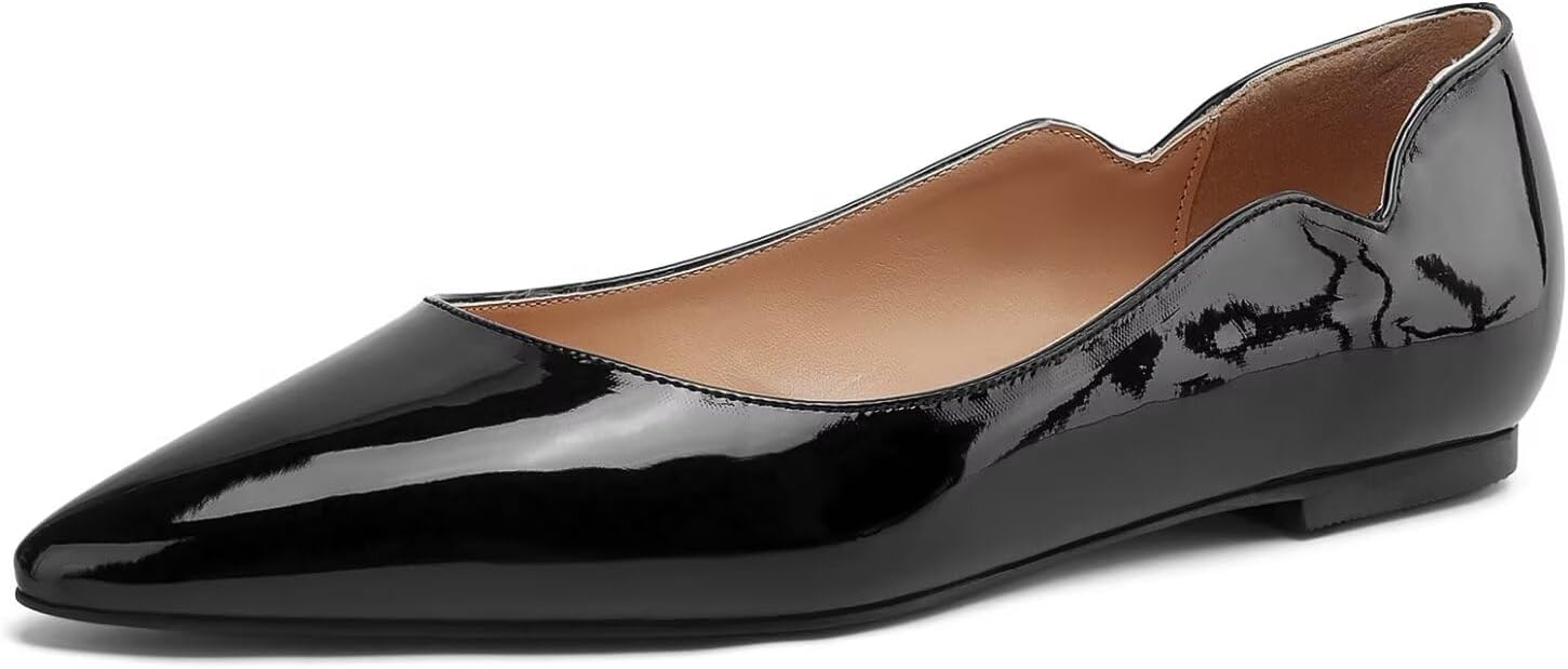 Classic Pointed Toe Flats for Women Dressy Comfortable, Slip-On Dress Business Casual Office Work Shoes