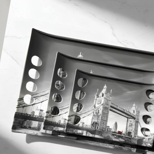 Image of Crystal By UPC Melamine Serving Tray, Set of 3 (Small, Medium and Large Size) Star Series Tray