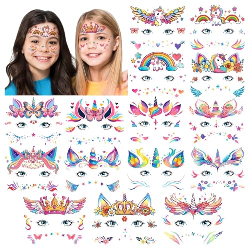 Partywind Face Temporary Tattoos for Girls