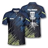 PRIMESTY Personalized Disc Golf Polo Shirts for Men, Short-Sleeve Custom Name Disc Golf Jerseys for