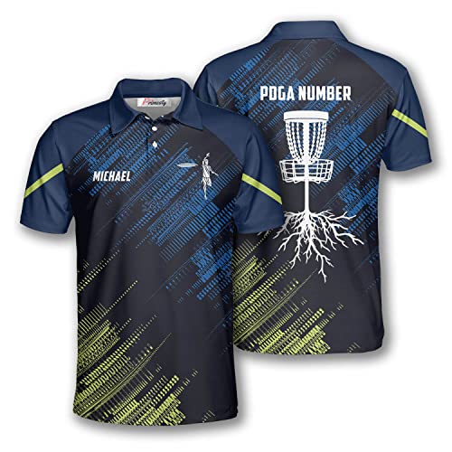 Primesty Personalized Disc Golf Polo Shirts For Men, Short-Sleeve Custom Name Disc Golf Jerseys For Men, Size S-5Xl #TOP3