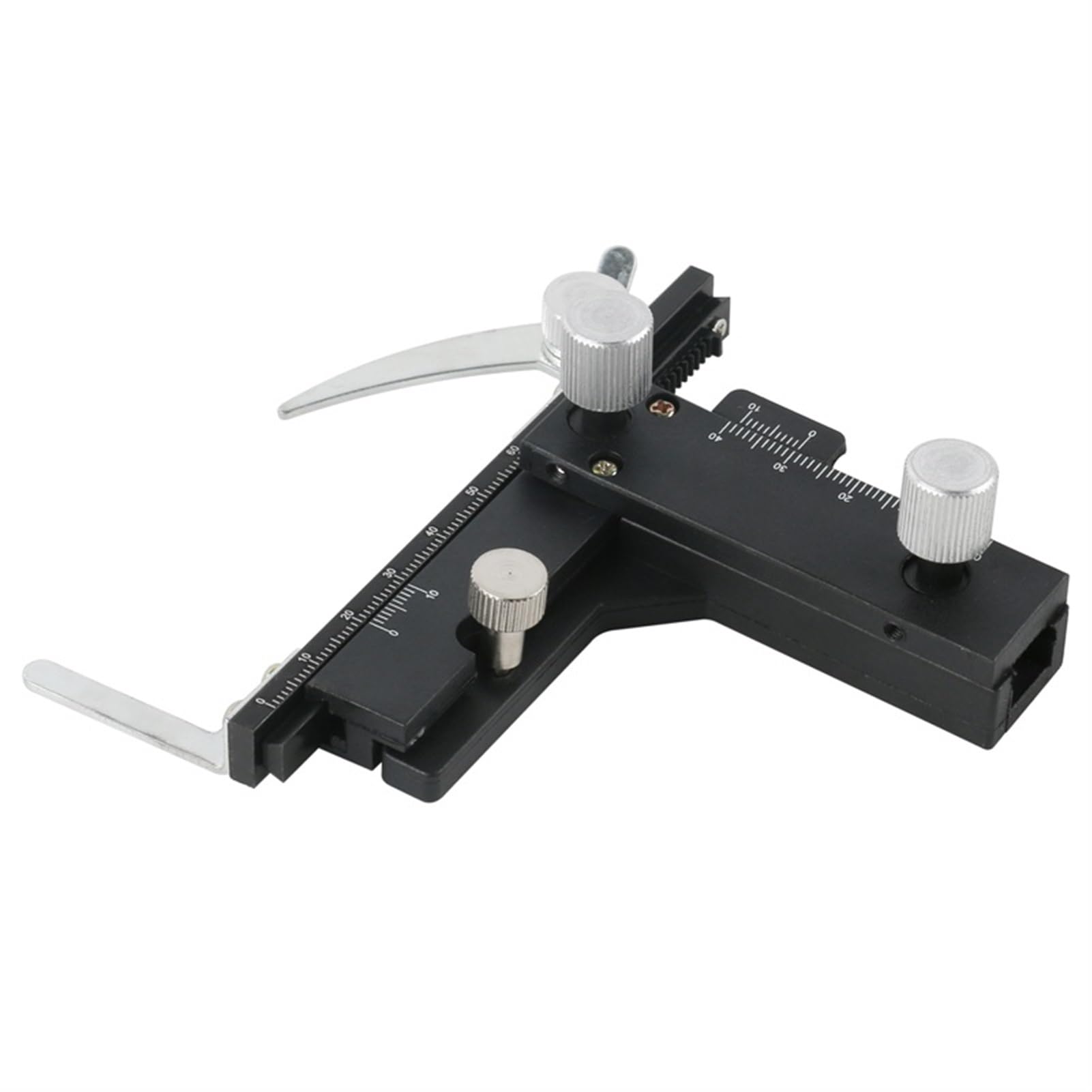 Microscopio Biologico, Righello Mobile in Metallo, tavolino Meccanico attaccabile, tavolino Mobile XY, Scala 0-60 mm, Accessorio per microscopio