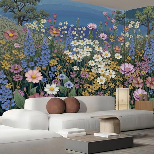 Papier peint panoramique 3D de jardin 300x210 cm pour salon