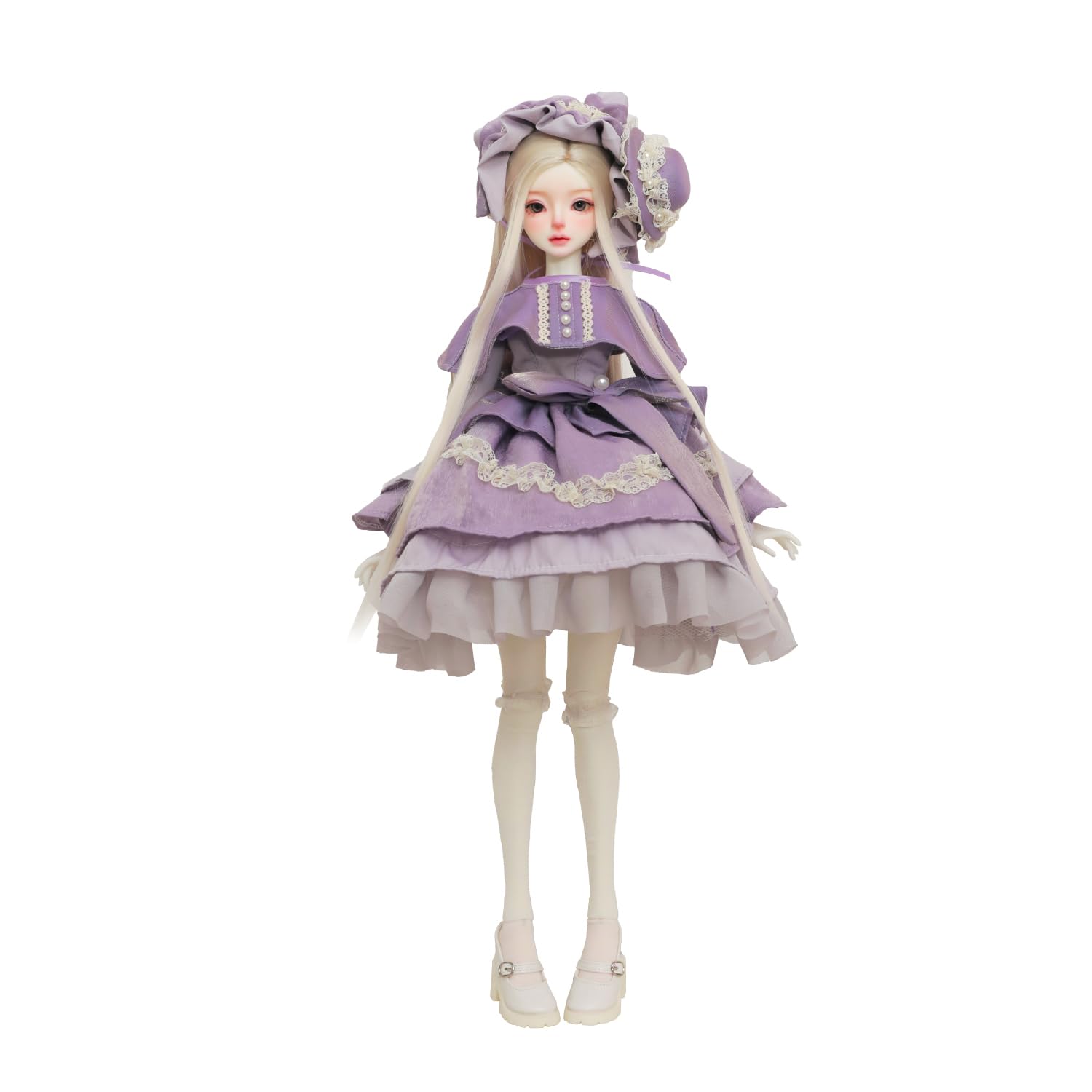Oueneifs 1/4 Sadiebjd Fullset B lalka z przegubami kulowymi fioletowa sukienka tortowa z kapeluszem elegancka kobieca zabawka z żywicy dla dzieci w wieku 15+ lat
