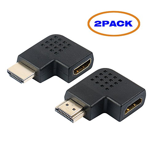 HDMI Right Angle Adapter, Anbear HDMI Port 90 Degree & 270 Degree Saver Adapter (Male to Female),2Pack