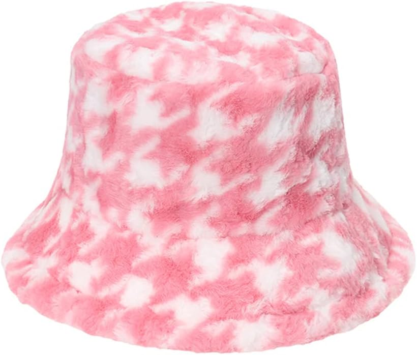 PURFANREE Women's Soft Faux Fur Bucket Hat Fluffy Winter Warmer Fisherman Cap