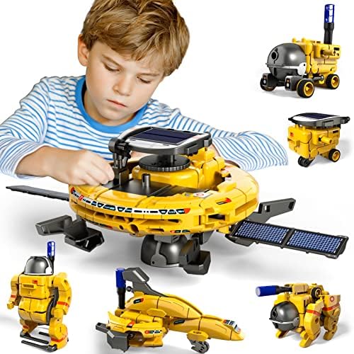 6-in-1 Solar Robot Kits for Boys, Science Building Projects Kit Space Toys Birthday Gifts for 8 9 10 11 12 13 14 15 16 Year Old Boys Girls Kids (Yellow)