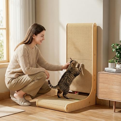Rascador vertical en forma de L para gatos 23.6 pulg miniatura 6