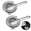 Cocktail Ijs Strainer Shake Cocktail Zeef Cocktailzeef van Roestvrij Staal Cocktail Strainer van Roestvrij Staal Roestvrijstalen Ijsfilter Hawthorne Cocktail Strainer voor Filteren van Cocktails 2pcs