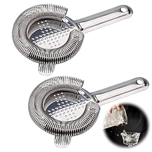 Cocktail Ijs Strainer Shake Cocktail Zeef Cocktailzeef van Roestvrij Staal Cocktail Strainer van Roestvrij Staal Roestvrijstalen Ijsfilter Hawthorne Cocktail Strainer voor Filteren van Cocktails 2pcs
