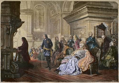 Toile le roi de Prusse Frédéric II écoute Jeanbach impression d'art Hermann Kaulbach