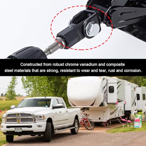 Image of povtii Scissor Jack Adapter, Scissor Jack Drill Adapter for 1 /2 Inch Drive Impact Wrench or 13 /16 Inch Lug Wrench, Scissor Jack Connector to Raise, Lower, Level Vehicle, Car Accessories