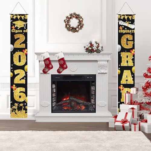 Image of Graduation Decorations 2026 Grad Porch Banner for Any Schools or Grades Graduation Banner Class of 2026 Party Decor