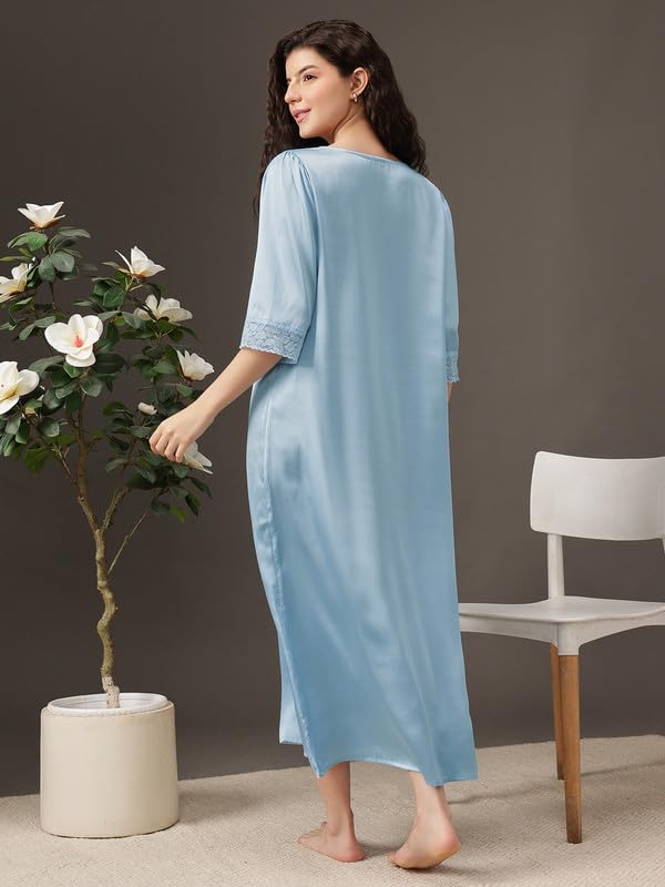 Image of Clovia Women Satin Nighty- Long