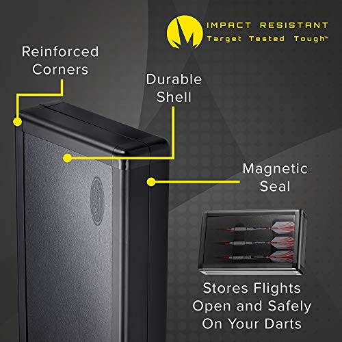 Casemaster Sinister Magnetic Aluminum Dart Case With Precision Cut Space To Hold 3 Steel Tip Or Soft Tip Darts And Extra Flights, Shafts And Tips, Magnetic Latch Keeps Case Closed Tight #TOP4