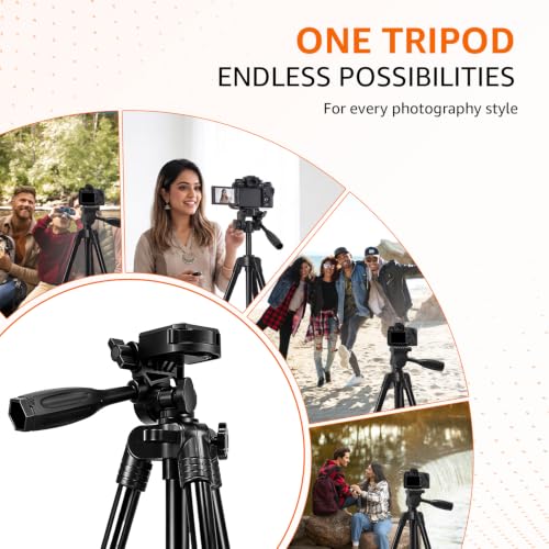 Image of Amazon Basics 60-Inch Aluminium Tripod for DSLR & Camera, 5kg Load Capacity, Portable Lightweight with 360 Ball Head, Clip Lock System & Carry Bag, for Photography & Video Recording