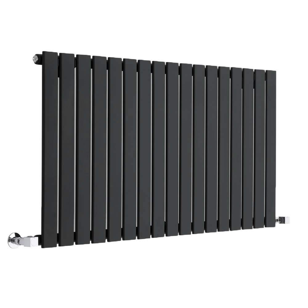 MILANO Black Horizontal Single Flat Panel Radiator 635 x 1190mm