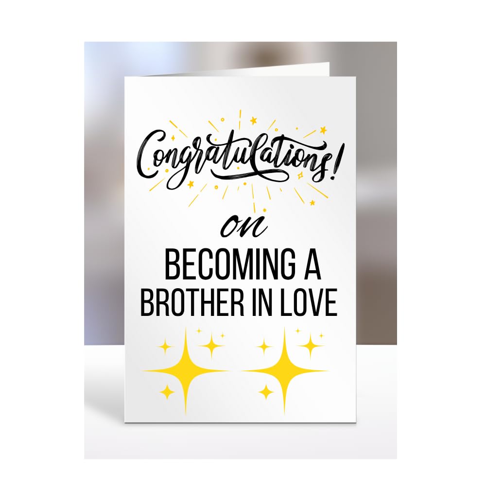 Congratulations on becoming a Brother In Love card, Gifts for Men, Women, Presents for Christmas, A5-79_34 โ image 1