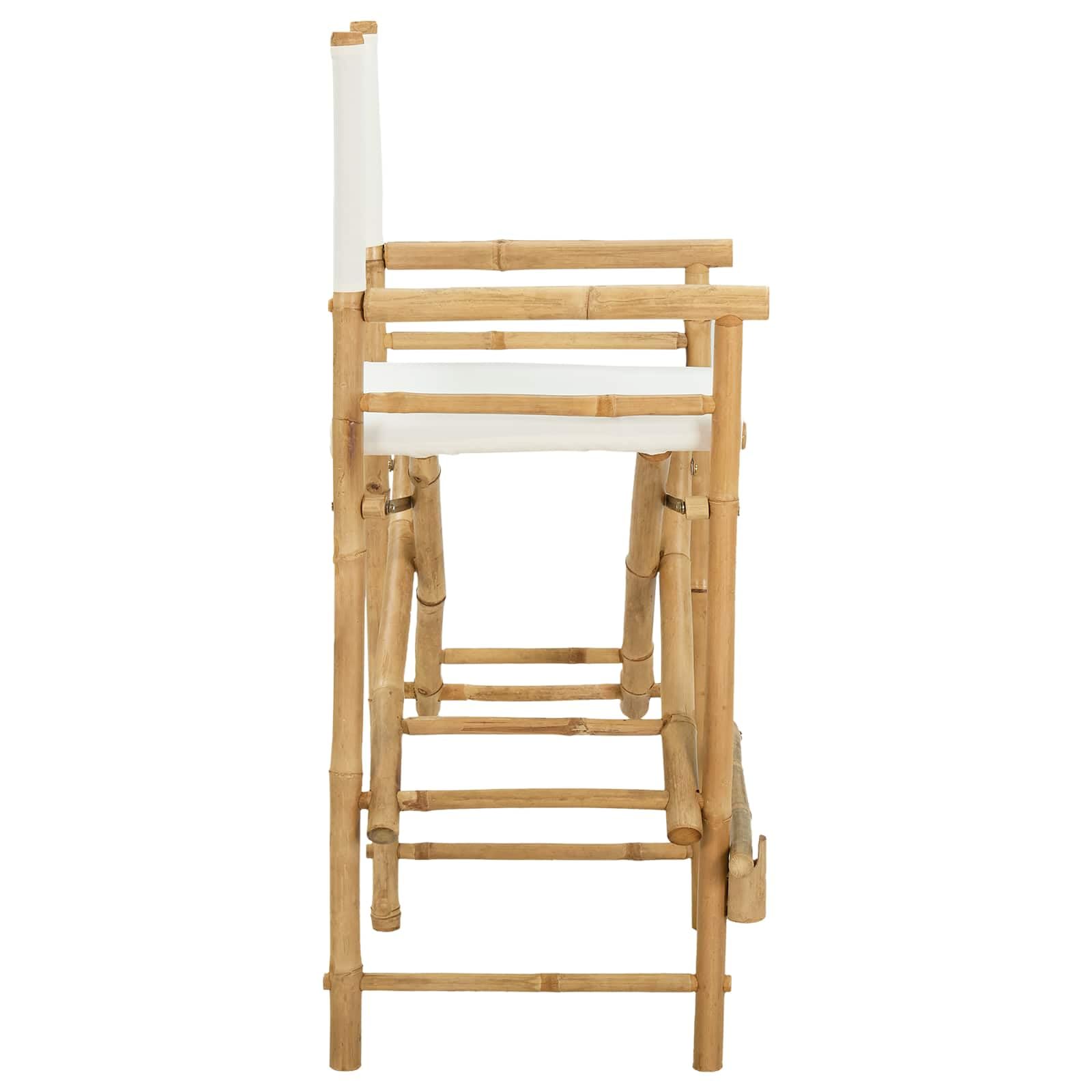 vidaXL Sedia Direttore Pieghevole 2 pcs Naturale Bambù, Sgabello Utility Moderno Pieghevole, per Interno ed Esterno, in Bamboo, Comodo e Versatile