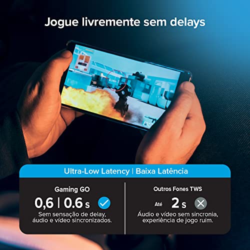 Fone De Ouvido Bluetooth Sem Fio TWS Gaming GO i2GO Com Estojo De Carregamento - I2GO PRO