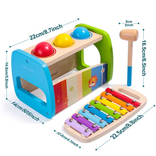 rolimate Hammering Pounding Toys, Colorful Xylophone Toys, Montessori Toy Toddler Toy Early Educational Learning Toys, Best Birthday Gifts for 1 2 3+ Years Old Boys Girls Fine Motor Skills - Thumbnail 5