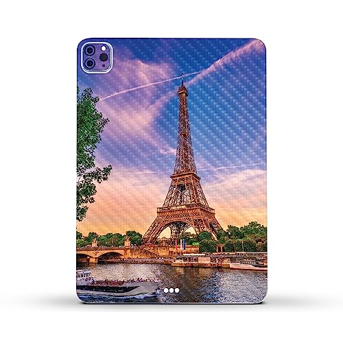 Image of MightySkins Carbon Fiber Skin Compatible with Apple iPad Pro 11 inch M2 4th Gen (2022) Full Wrap Kit - Eiffel Tower | Protective, Durable Textured Carbon Fiber Finish | Easy to Apply | Made in The USA