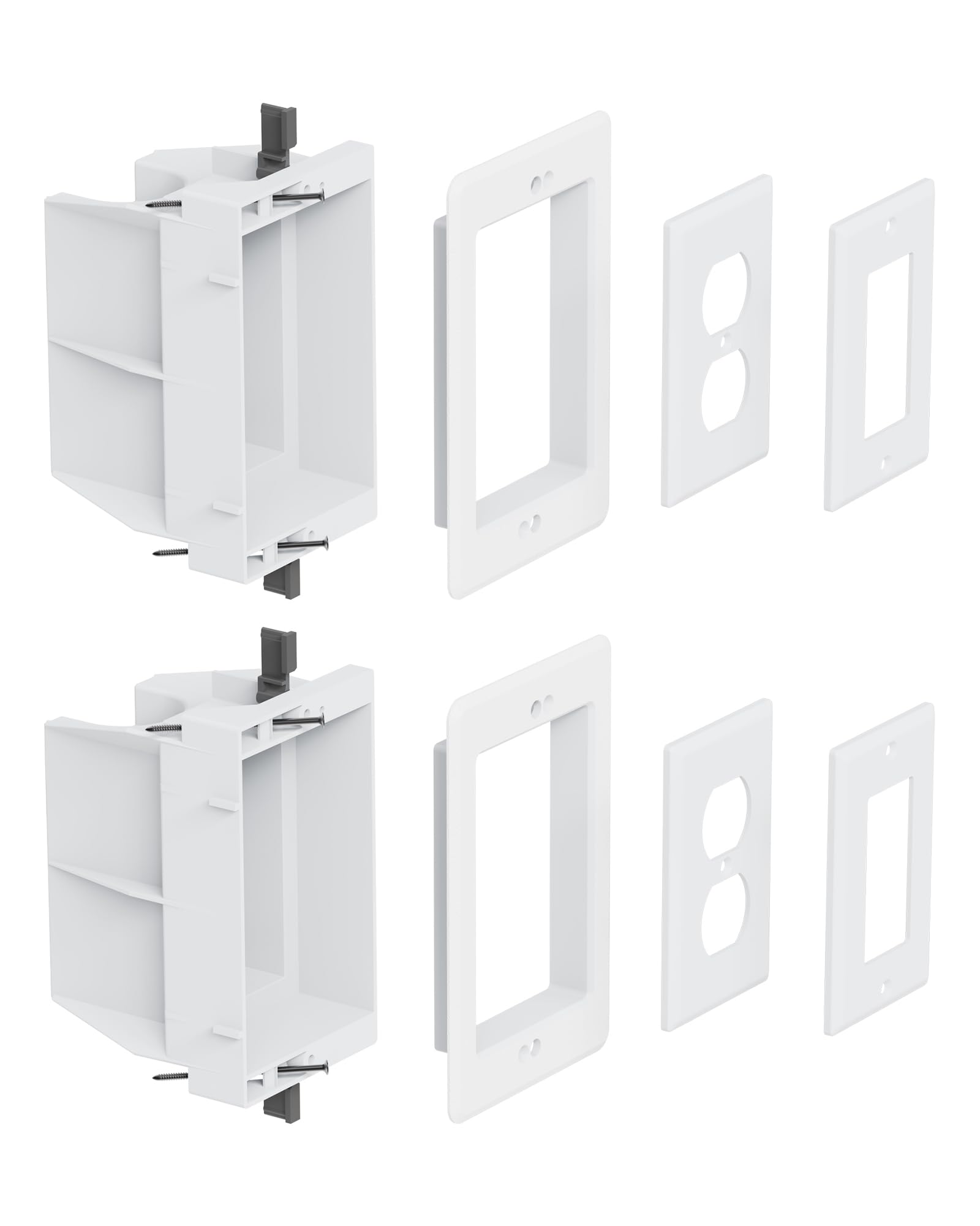 Scatola elettrica da incasso, singola banda, per montaggio a parete TV, antenna, telefono e cavo, adatta per presa GFCI e standard (confezione da 2)