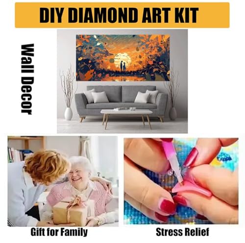 Diamond painting adulte rétro grand format 50x150cm point de croix 5D