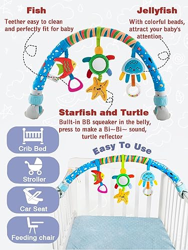 Image of Pau1Hami1ton Baby Stroller Arch Toys, Car Seat Toys,Bouncer Toy Bar /Mobile for Bassinet,Adjustable Baby Hanging Toys Fit for Crib Bed,Stroller,Car Seat.S-19(Star)