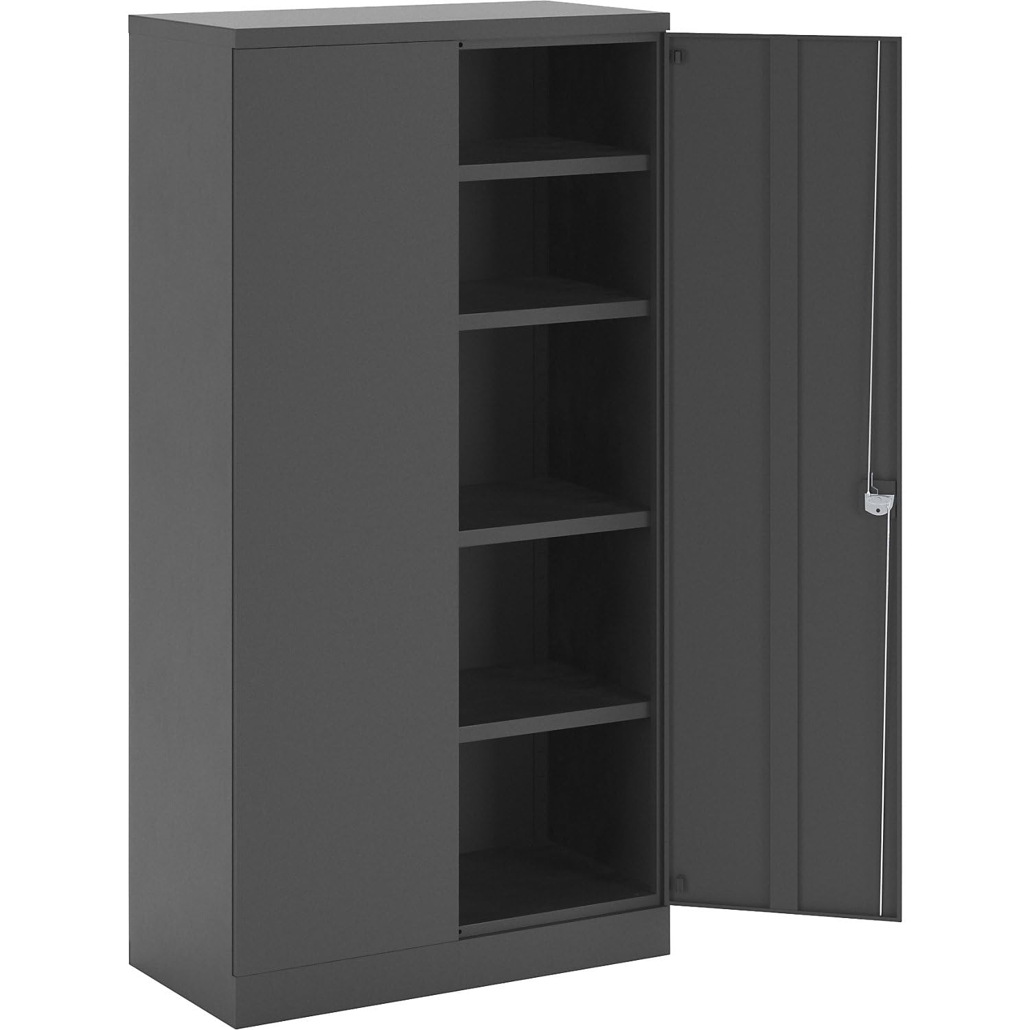 EUROKRAFT | Armoire métallique Nilas | avec 4 tablettes | h x l x p 1950 x 1000 x 500 mm | Noir Profond