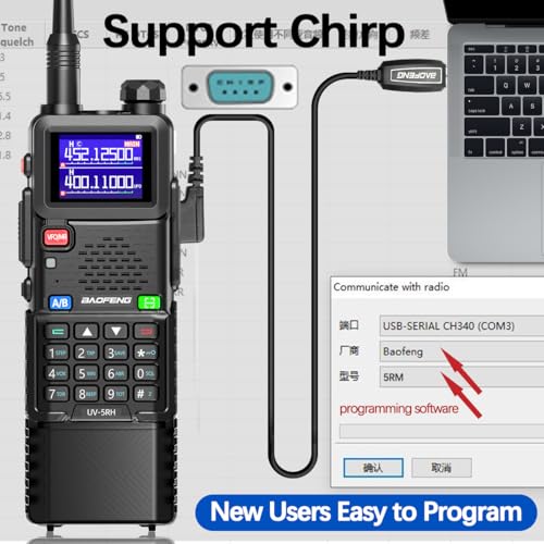 Image of Baofeng Radio Ham Radio 5RM 10W Long Range Handheld AR-5RM Two Way Radio NOAA Weather Receiver Rechargeable Walkie Talkies Longe Range DTMF Copy Frequency 999CH 3800mAh Battery with USB-C Charging