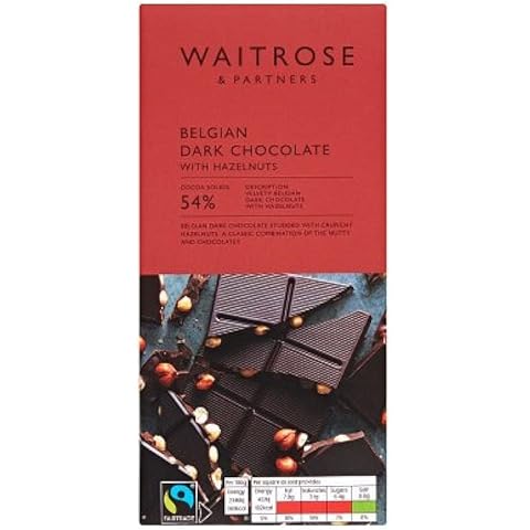 Waitrose Belgium Dark Chocolate with Hazelnut 180g Cover