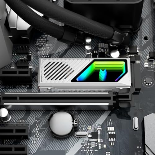 Uhidka Solid State Drive Cooler Built-inFan Hard Drive Heatsink 5V 3 Pin ARGB Brass Heat Sink A - Image 8