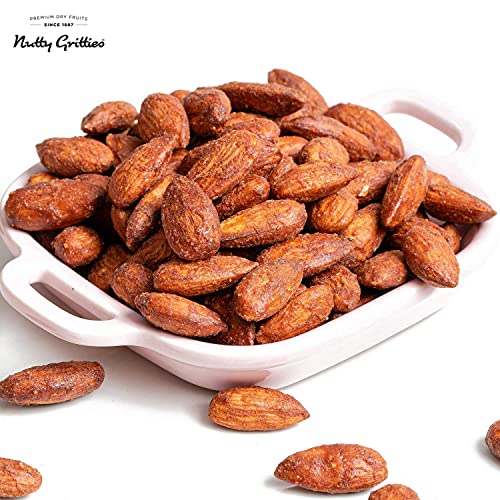 Image of Nutty Gritties Party snacks Barbeque Almonds (BBQ) - Healthy Party Snack, Dry Roasted, Non Fried, Zero Oil, Crunchy, Tasty | Resealable Pouch - 200g (Pack of 5)