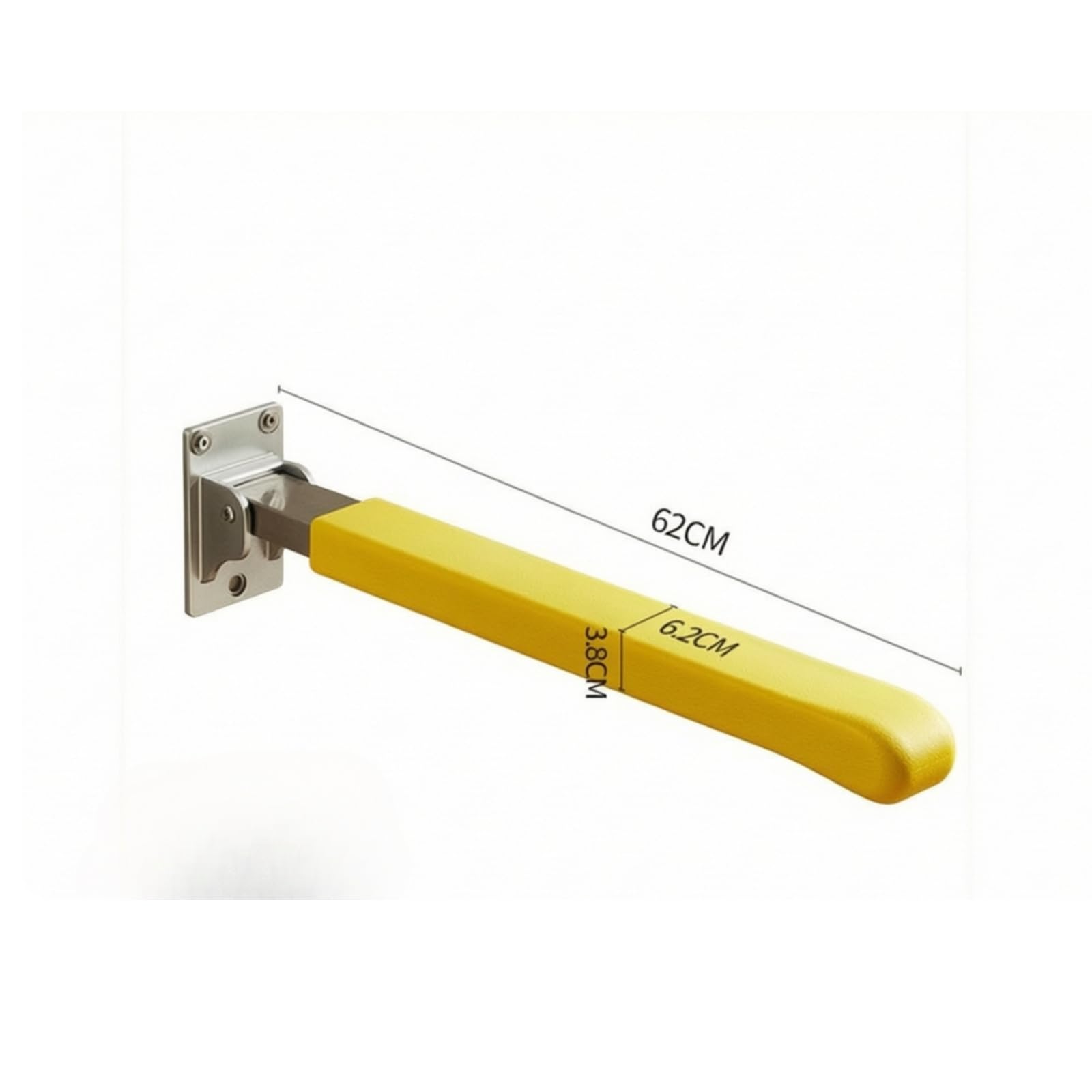 Baoblaze Barre D'appui Toilte Pliante Murale Résistant à l'oxydation Barre D'appui Murale En Acier Inoxydable Antidérapant pr Structures Accessibles, Jaune, 62CM
