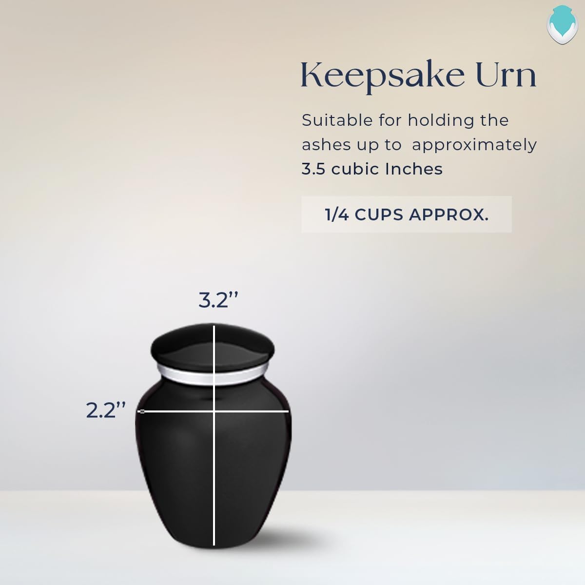 Geturns Embrace Keepsake Butterfly Cremation Urns for Human Ashes I Black Funeral Urn for Men and Women I 3.5 lbs