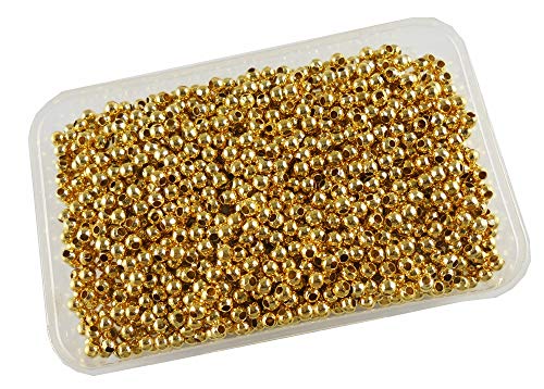 Image of eshoppee 100 gm Gold Golden Color 4 mm Round Metal Ball Jewellery Making Material Fitting Kit Art and Craft kitt kit