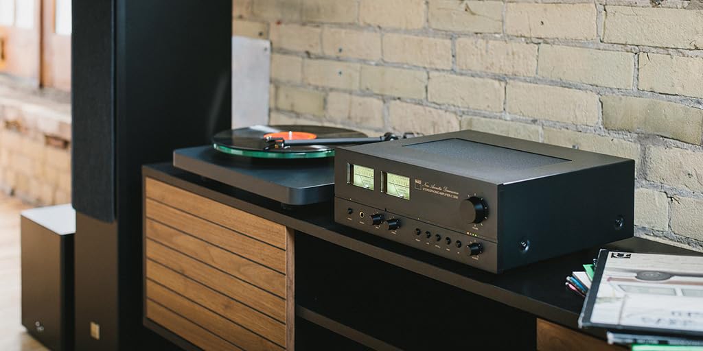NAD Amplificatore stereo integrato C3030 - Amplificatore ibrido digitale da 50 W x 2 con DAC PCM5242, stadio phono MM, HDMI eARC, Bluetooth aptX HD e Dual VU Meters