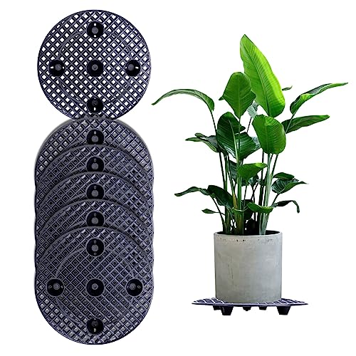 6個 植木鉢ベース 鉢カバー 底上げ ポットフィート 鉢 高さ調整 園芸トレー 多肉植物 根腐れ予防 通気性 室内用鉢 台座 鉢台 円形 プランターベース ポットフット 植物受け皿 トレイ プラスチック製 庭用 家庭用 屋内屋外用 Flower Pot Tray (30cm)