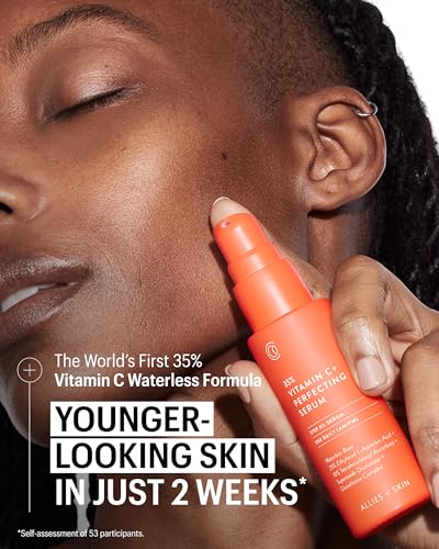 Allies of Skin 35% Vitamin C Extra Strength Serum | Waterless Professional Grade Face Serum with Niacinamide | Highly Concentrated Formula to Plump & Firm Skin | Hydrating Anti-Aging Skincare | 1 oz - Image 3