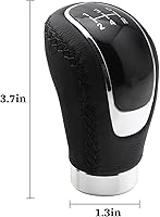 Vista 2 de Pomo de cambio de 5 velocidades, pomos de palanca de cambios manual pesados, mango de cambio de engranajes de cuero, transmisión universal manual