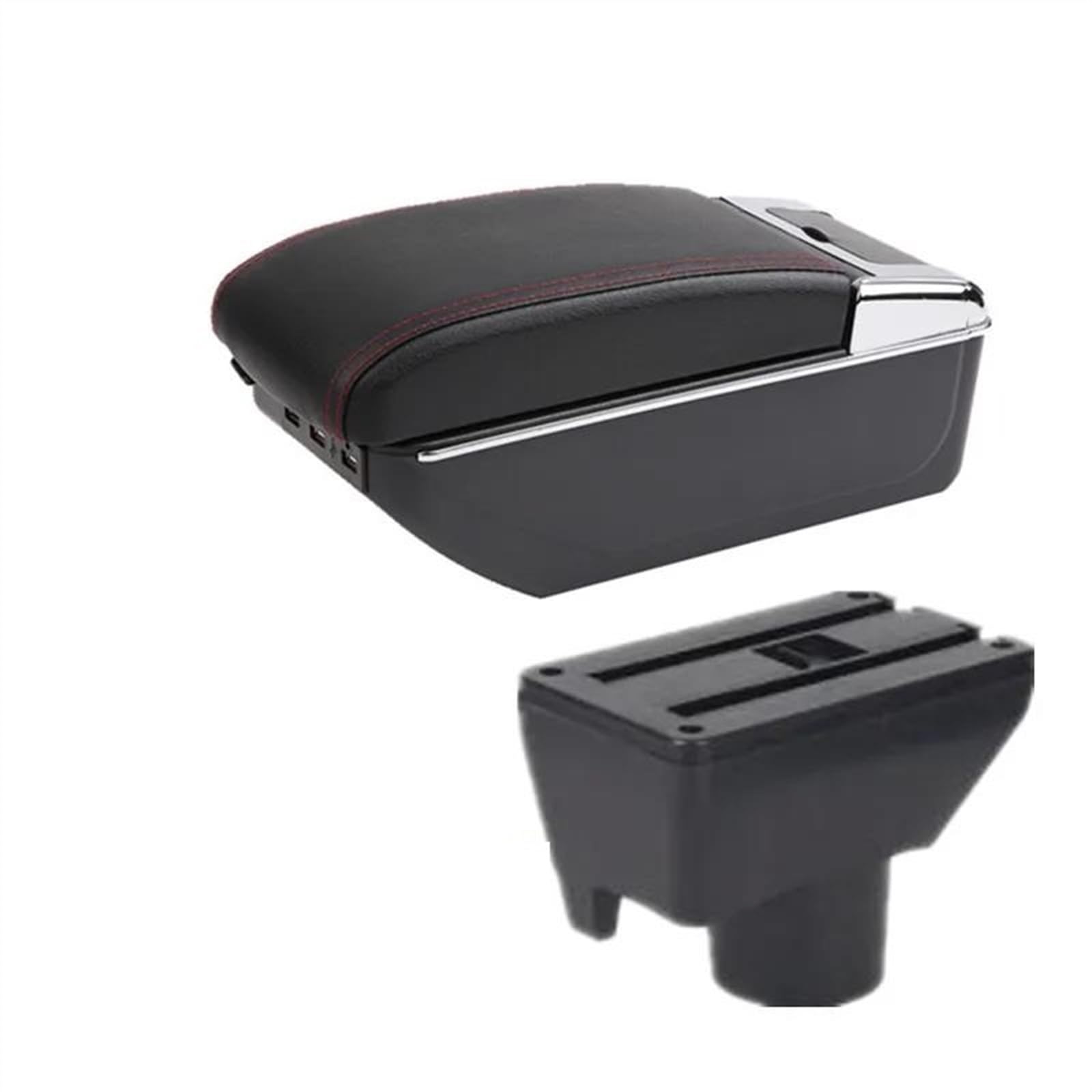 NMJLQW Storage Rack Car Interior Accessories Center Console Storage Box Multifunctional Armrest Storage Box For Yaris For Vitz(C red line)