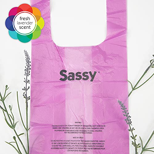 Image of Sassy Disposable Diaper Sacks,Lavender Scented,Easy-To-Tie,Diaper Disposal or Pet Waste Bags,250 Count (Pack of 6)