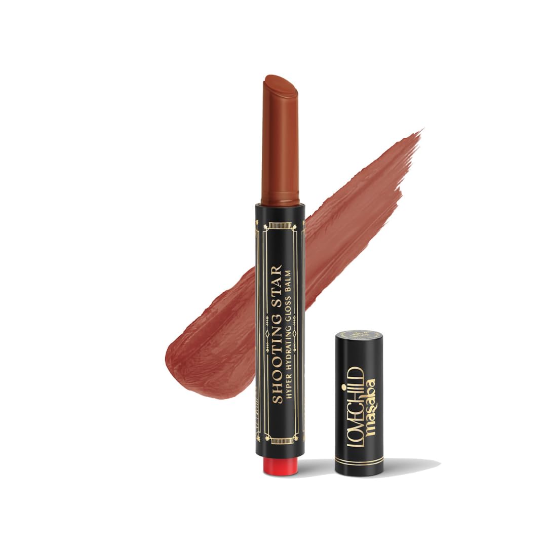 Hyper Hydrating Gloss Balm Stick (Caramel Brown) | 3-in-1 Plumping Lip Gloss Stick For High Shine | Enriched with Peptide, Squalene & Jojoba For Hydration | Melty Moon, 1.8g