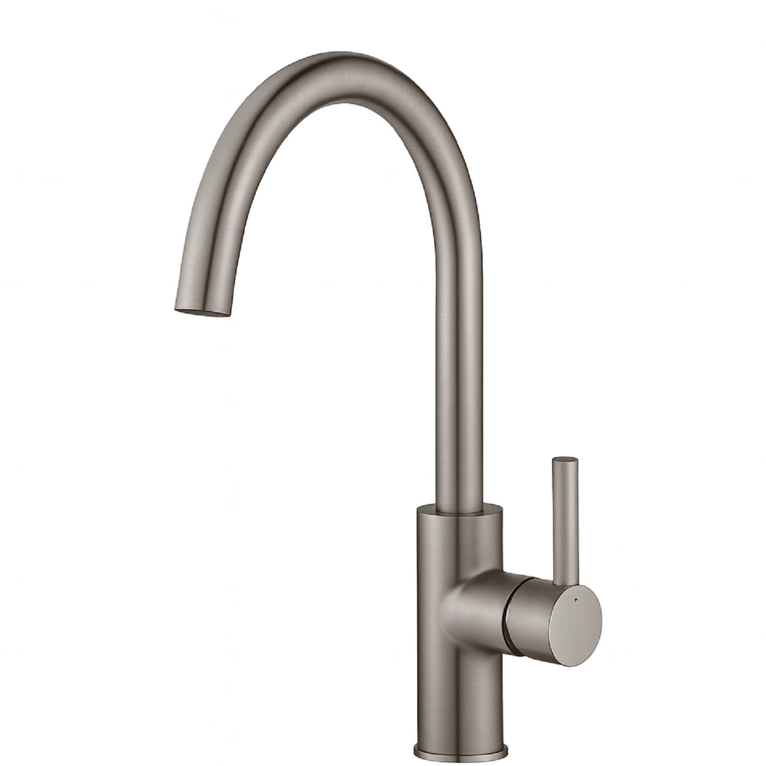 Scarba Swan Spout Single Lever Kitchen Mixer Tap – Brushed Nickel Modern High-Arc Design