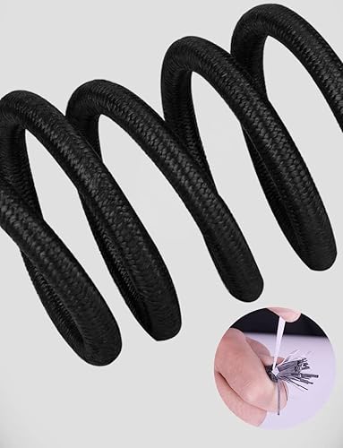 Miniatura 5 de Cuerdas elásticas con ganchos, cuerda elástica ligera (24 pulgadas x 4 unidades, negro)