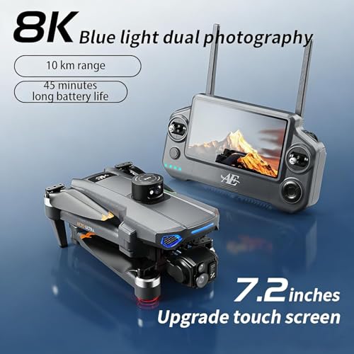 Image of AE30 Ultra Drone with Camera for Adults 4K,3 batteries,Black | True 4K Video,3-Axis mechanical gimba,7.2-inch Tablet Remote Controller,App Download, 360 Obstacle Avoidance,500g payload