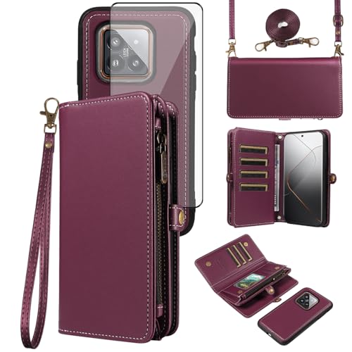 Protection Xiaomi 14 Pro anti-chute intégrale comprenant coque portefeuille et vitre écran