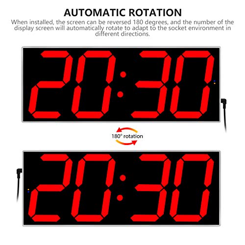 West Ocean Smart Digital Led Wall Clock, Oversize Wall Clock With 6" Single Digit, Countdown, Countup, Dst Multifunction Wifi Smart Digital Wall Clock (Red) #TOP5